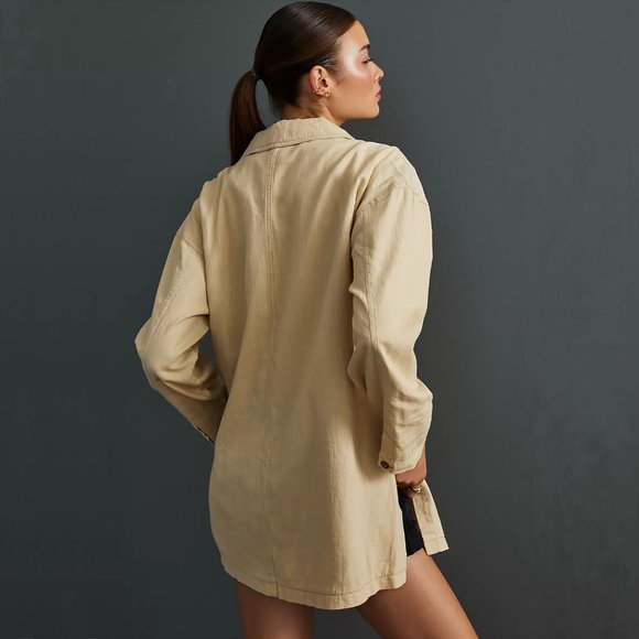 NEW Size L Pilcro Women's Summer Blazer - Neutral - Picture 3 of 5